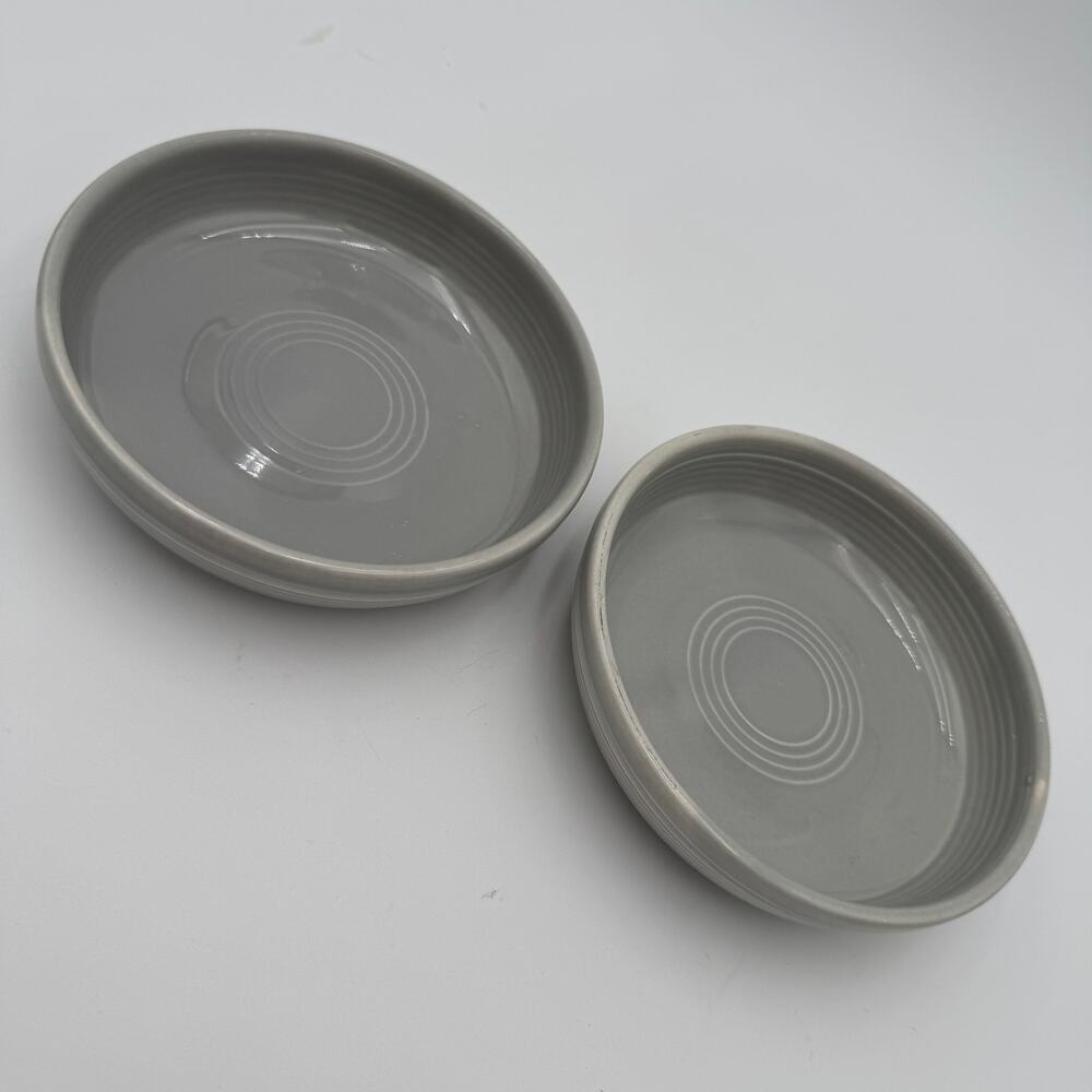 Fiesta Ware Gray 6 Inch Fruit Bowl Homer Laughlin 1951-1959 Set of 2